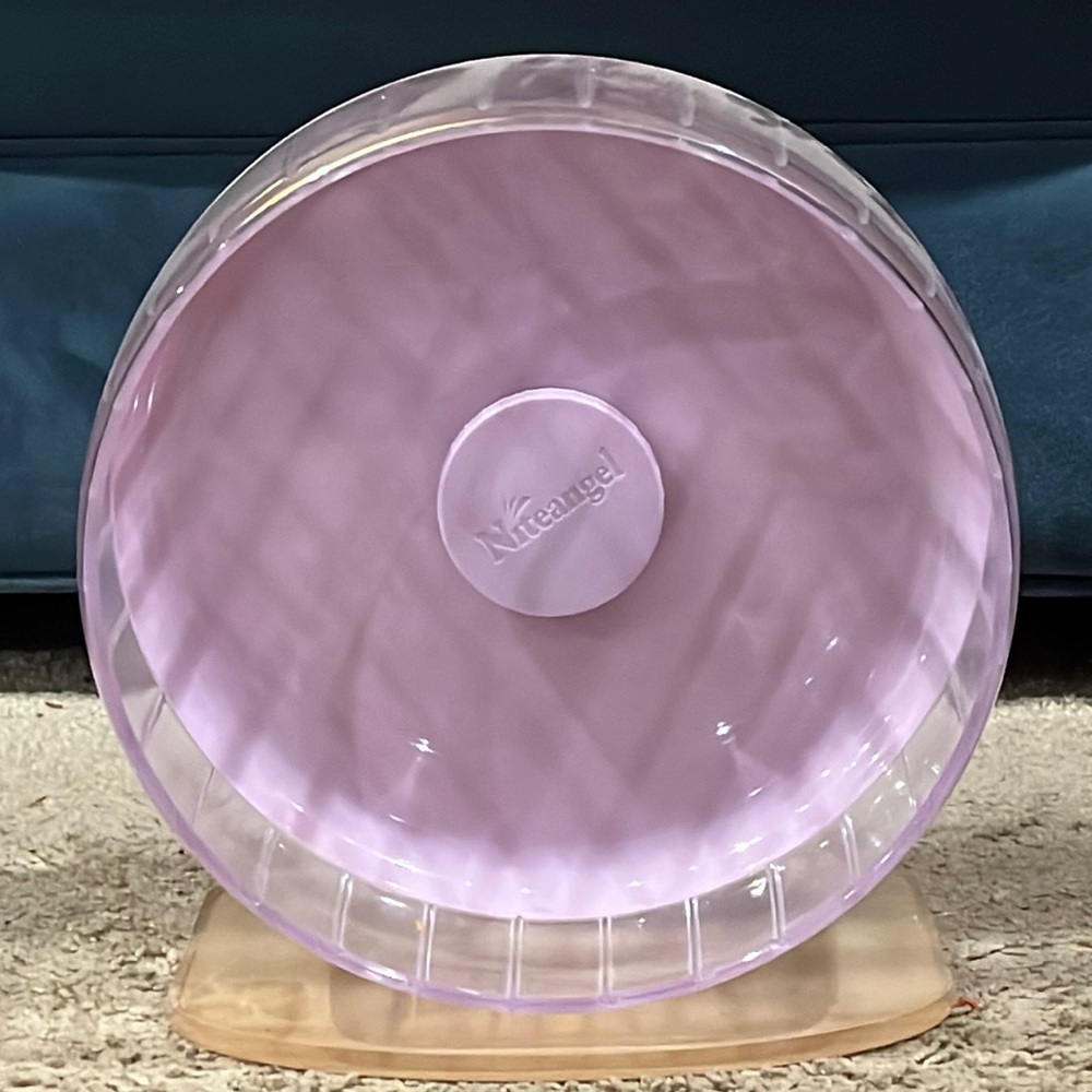 Lavender Hamster wheel.  Silent.  9 1/2 inches